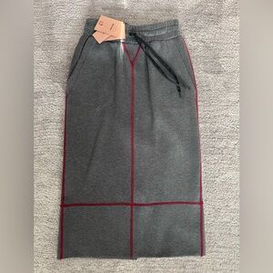 Miu Miu Gray Pencil Skirt with Red Accents S